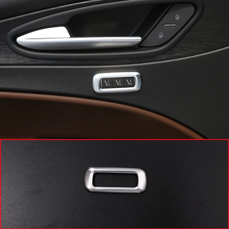 

For Alfa Romeo Stelvio (949) 2017 2018 2019 ABS Matte Chrome Interior Seat Memory Frame Cover Trim Accessories 1PCS