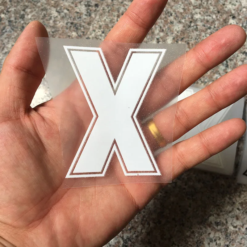 8cm X Горячая фиксация накладки для ногтей теплопередачи Горячие бирки для одежды с золотым тиснением сумка рубашка письмо номер железа на заплатках - Цвет: 8cm X