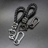 braided rope car keychain detachable metal 360 degree rotating horseshoe buckle mens keychain gift suitable for cadillac logo