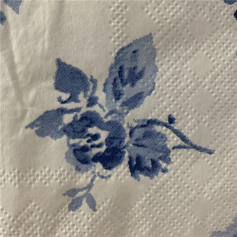 20 винтажных салфеток для стола бумажные Элегантные салфетки цветочный синий