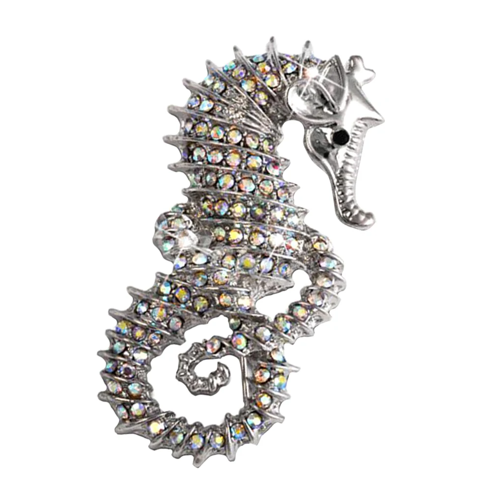 Кристалл горный хрусталь DINMOND SEAHORSE брошь ювелирное украшение в виде броши