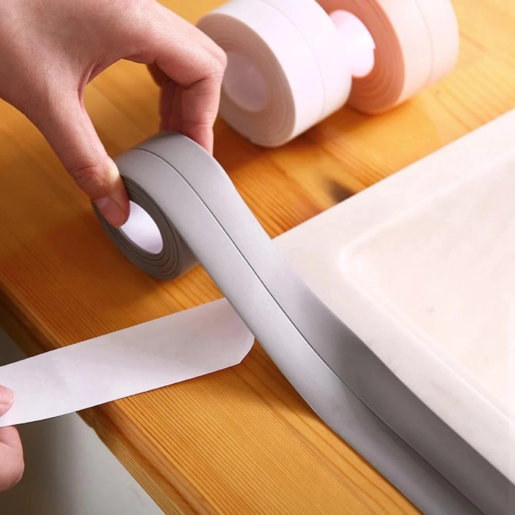 

Новая уплотнительная лента для ванной, душа, раковины, ванной, кухни, ПВХ, белая клейкая водонепроницаемая лента, самоуплотнение, наклейка о...