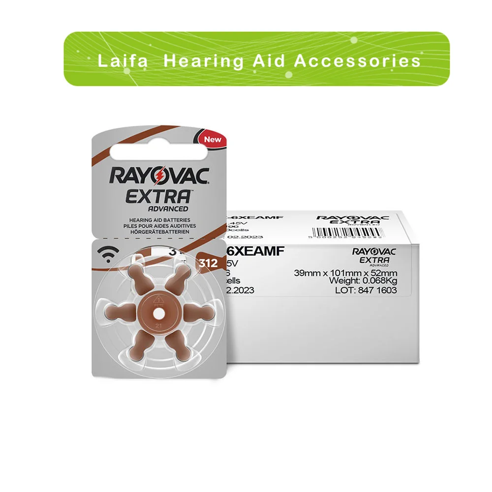

Laifa 60 PCS Rayovac Extra Performance Hearing Aid Batteries 312 312A A312 PR41 .Free Shipping Zinc Air Hearing Aid Battery