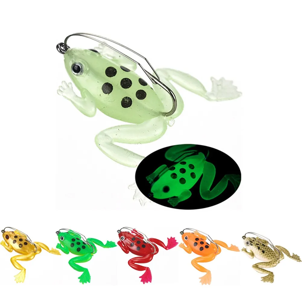 

5pcs 45mm 3g Soft Frog Fishing Lure Artificial Silicone Swimming Bait With Hooks Topwater Frog Artificial Soft Bait Tackle Pesca