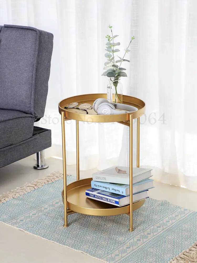 Скандинавский съемный Маленький журнальный столик с круглым ремнем Диванный