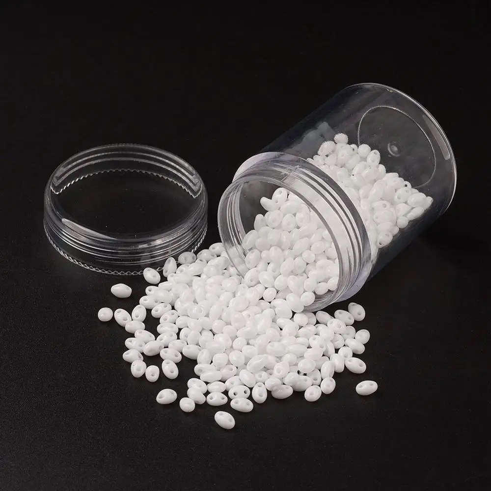 

630pcs/box Czech Glass Seed Beads Two-Hole Seed Beads Loose Spacer Opaque Color For DIY Jewelry Making Accessories 5x3.5x3mm