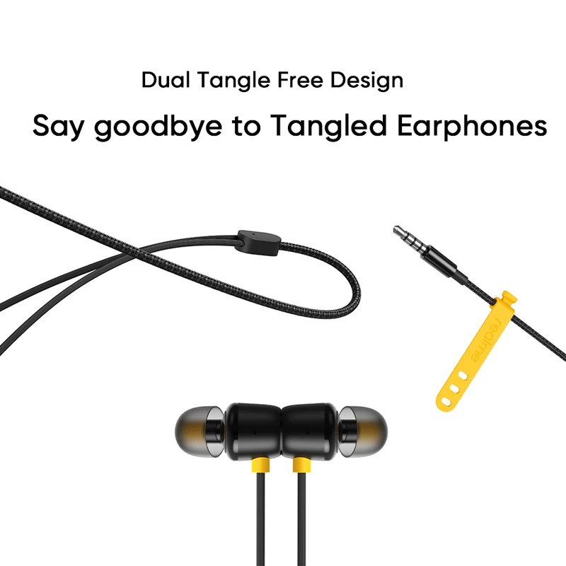 Наушники Realme Buds 2 Wired-3.5mm 3 кнопки с микрофоном проводная Магнитная гарнитура