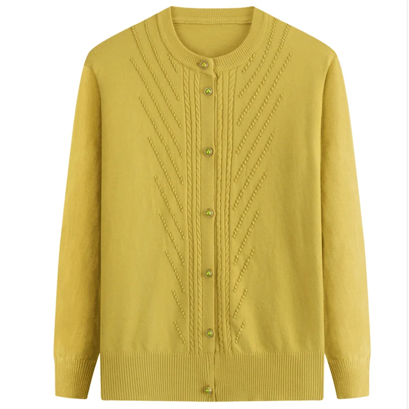 Кардиган женский трикотажный короткий для женщин среднего возраста весна 2021 4XL