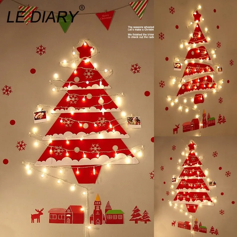 Светодиодный Diary DIY светодиодный светильник s Рождественская елка 100 см нетканое