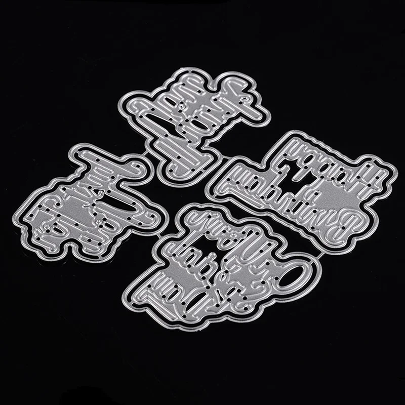 

Crazyclown 4set Words Cutting Die Combination Cutting Stencil for DIY Embossing Scrapbooking Card Making Crafts 4 Words
