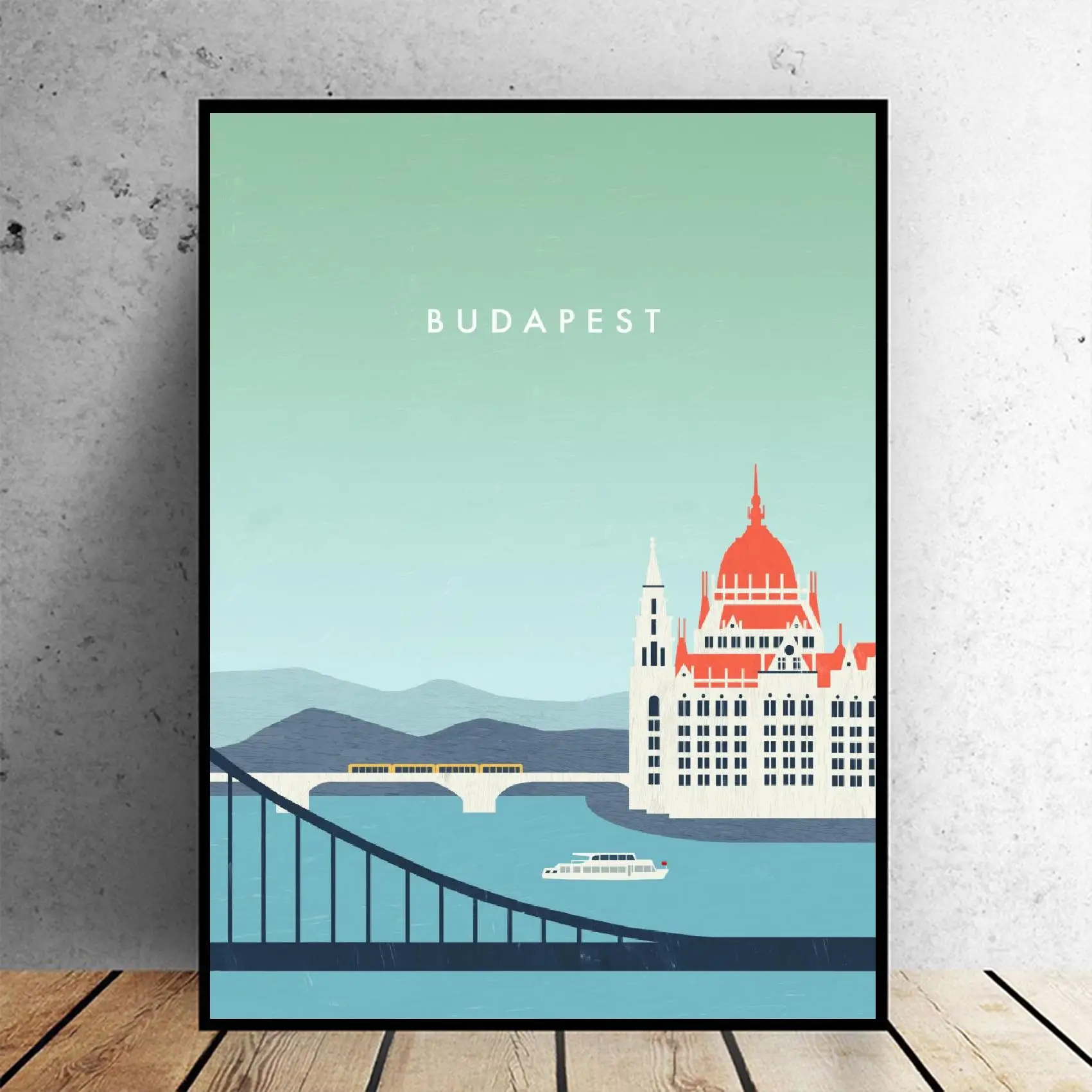 Budapest иллюстрация Холст Дорожный плакат печать домашний настенный