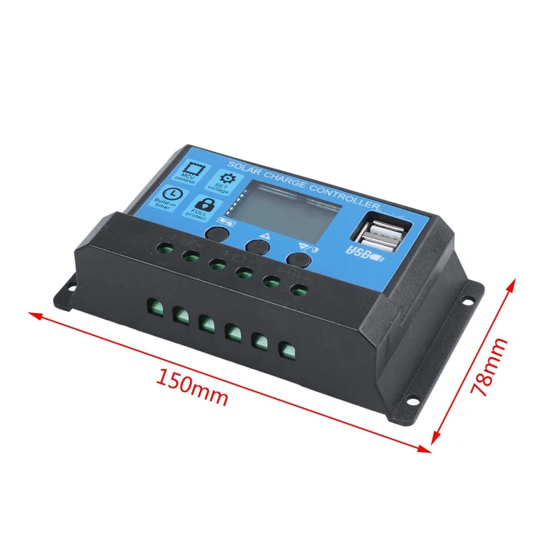 30A 12V / 24V ЖК-дисплей ligence автоматического регулирования PWM регулятором солнечного