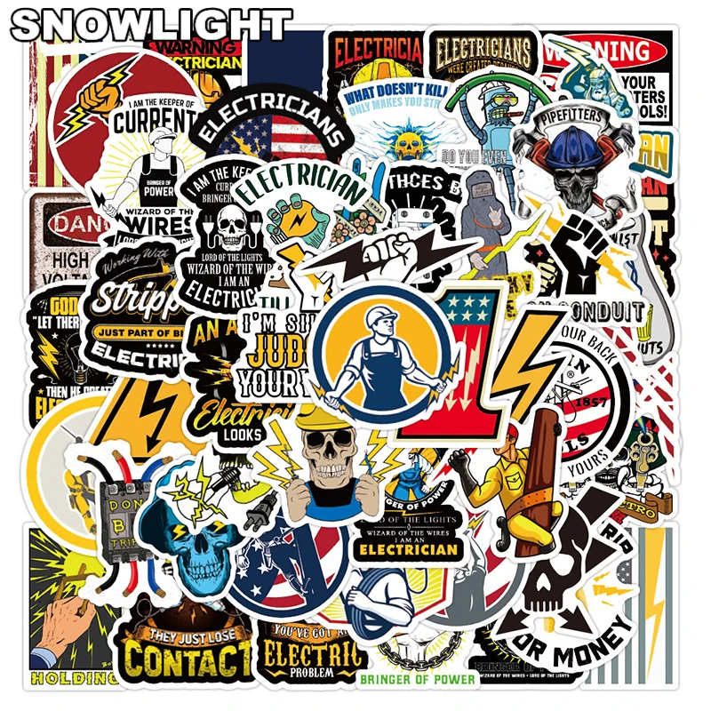 10/50pcs/set Cartoon Electrician Series Graffiti Stickers For Laptop Mixed Diaries Luggage Skateboard Helmet Refrigerator Diy