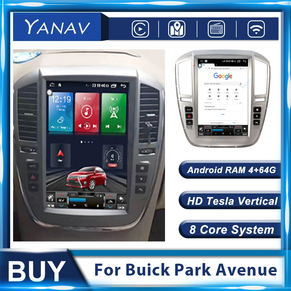 

Tesla Style 12,1 ''Android 9,0 мультимедийный плеер автомобильное радио для Buick Park Avenue 2007-2011 автомобильное GPS аудио 2 Din стерео головное устройство