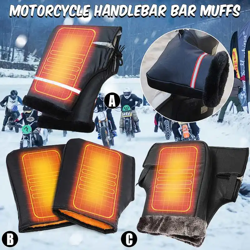 

Pair Motorcycle Gloves Winter Thermal Warmer Gloves Scooter Motorbike Motocross Handlebar Hand Muffs Waterproof