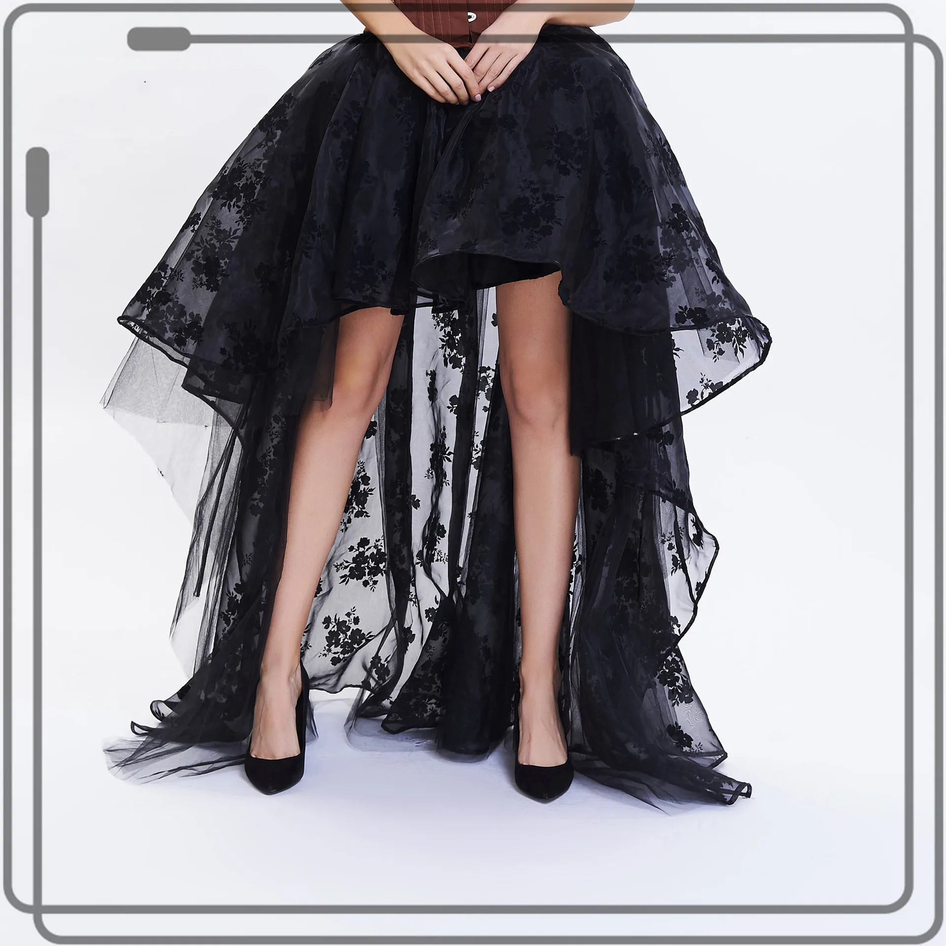skirt Стимпанк корсет сексуальный готический бюстье неровный Дворцовый стиль Топ кружевное платье без бретелек 14 стальных костей для похудения Бурлеск Одежда - Цвет: skirt