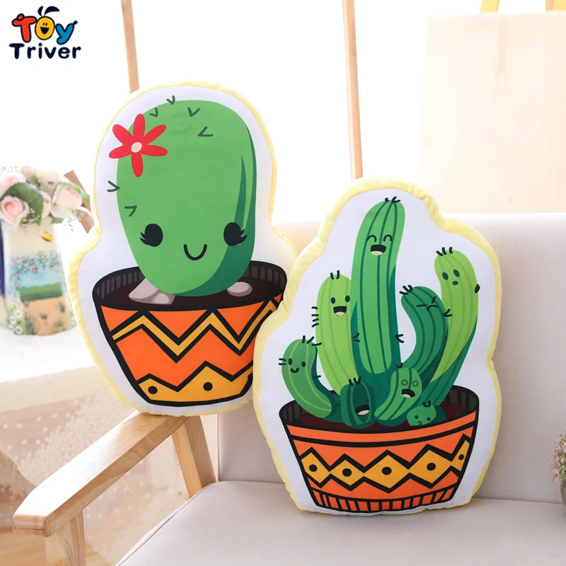 Kawaii Cactus Green Plants Plush Toy Triver Stuffed Doll Sleeping Pillow Cushion Kids Children Girls Toys Gift Home Sofa Decor | Игрушки и