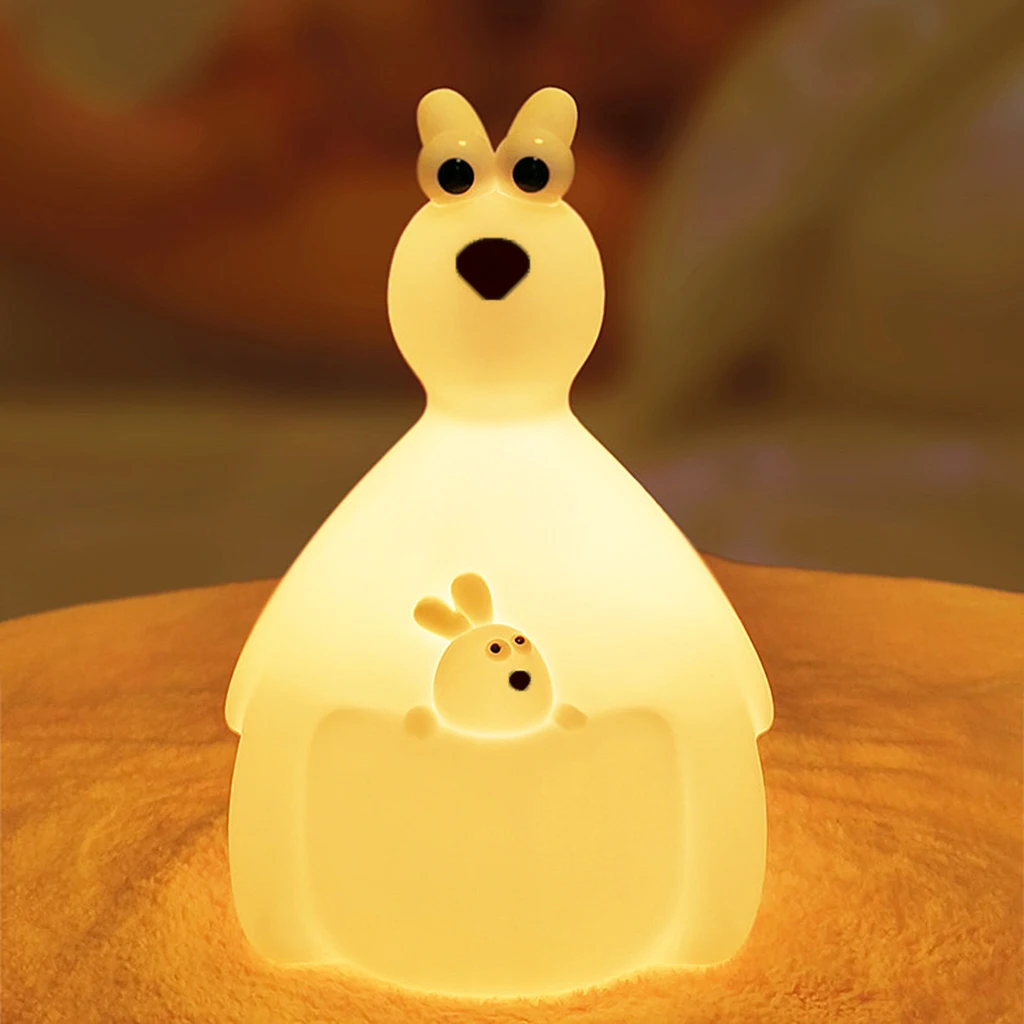 

Silicone Touch Night Light Animal Cartoon Lamp Rechargeable for Children