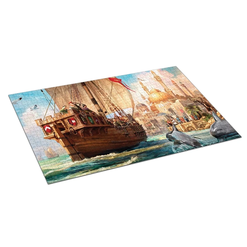 

1000 Piece Landscape Sailboat Jigsaw Puzzles for Adults Kids, Every Piece Is Unique, Pieces Fit Together Perfectly