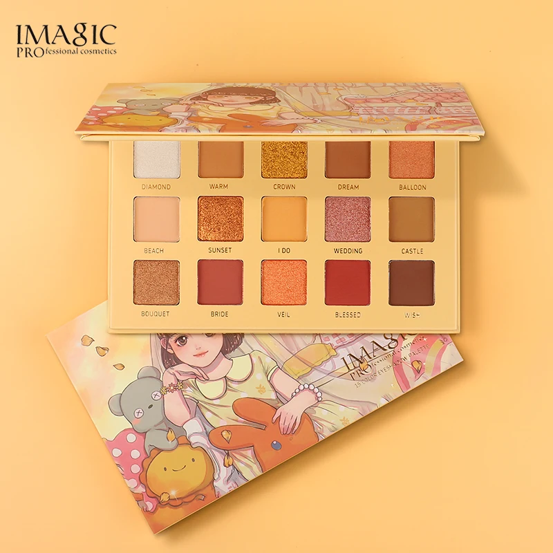 Палитра теней IMAGIC для век из матового металла водостойкая пигментная палитра