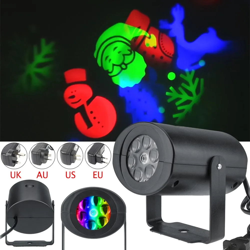 12 узоров Рождественский светодиодный светильник для проектора новогодняя