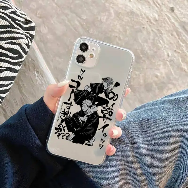 

Jujutsu Kaisen Phone Case Transparent for iPhone 12 11 mini pro XS MAX 6 6S 8 7 Plus X 5S SE 2020 XR