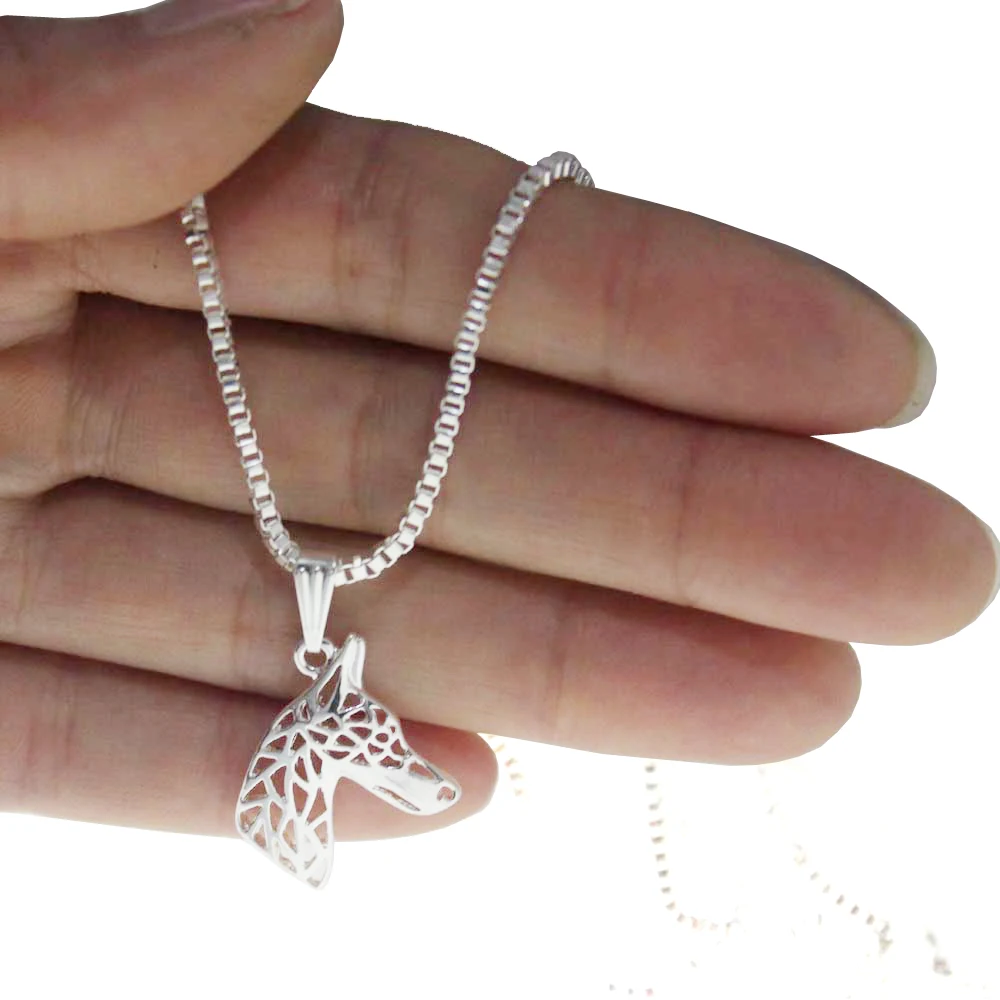 Doberman профиль кулон собачья порода покрытые животными ожерелья Шарм для