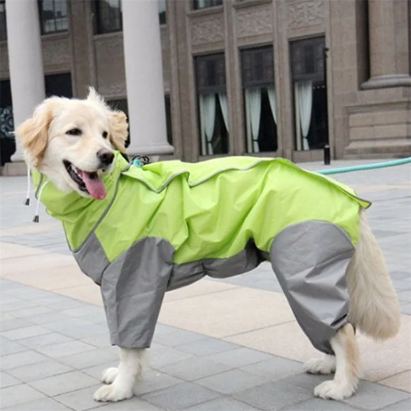 

Pet Raincoat Medium And Large Dog Waterproof Four-Legged Raincoat Dog Hooded Raincoat Dog Raincoat Clothing Fashion Rain Proof