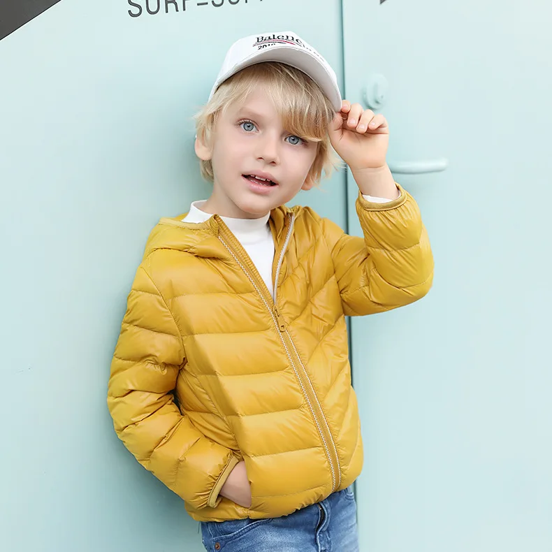Зимняя Детская куртка 2019 г. Осенне-зимняя Новая легкая теплая пуховая для