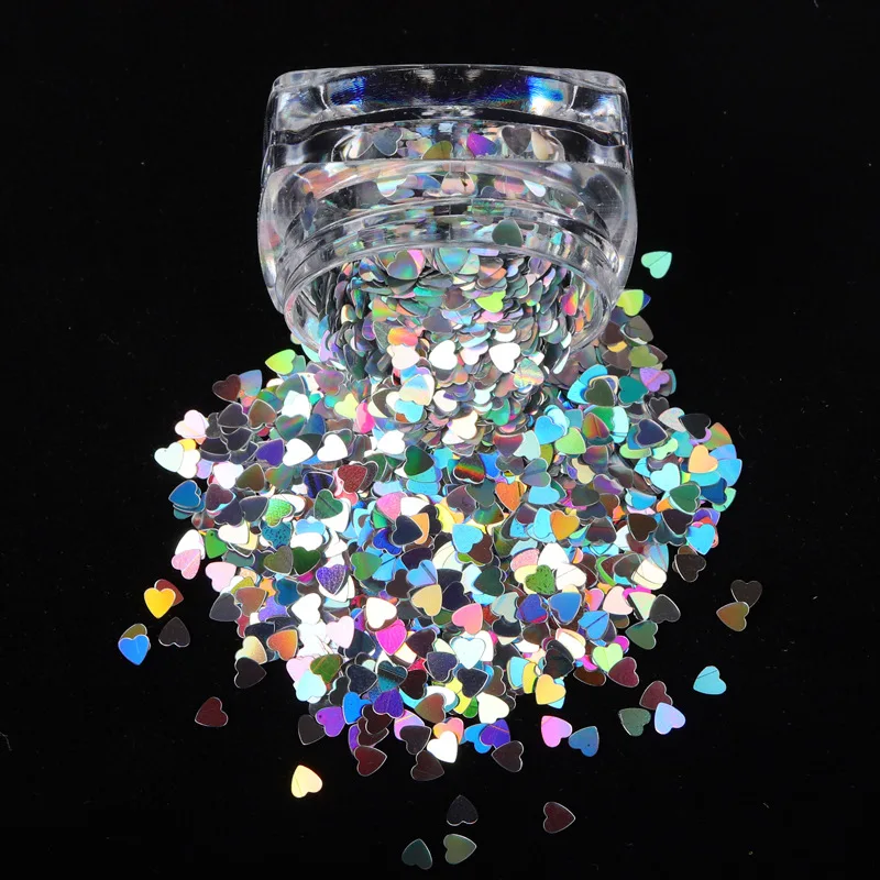 

1Box Nail Glitter Flakes Love Heart Shape Slider Shining Sequins For Nail Art Paillette Manicure 3D Nails Decor DIY Nail Art