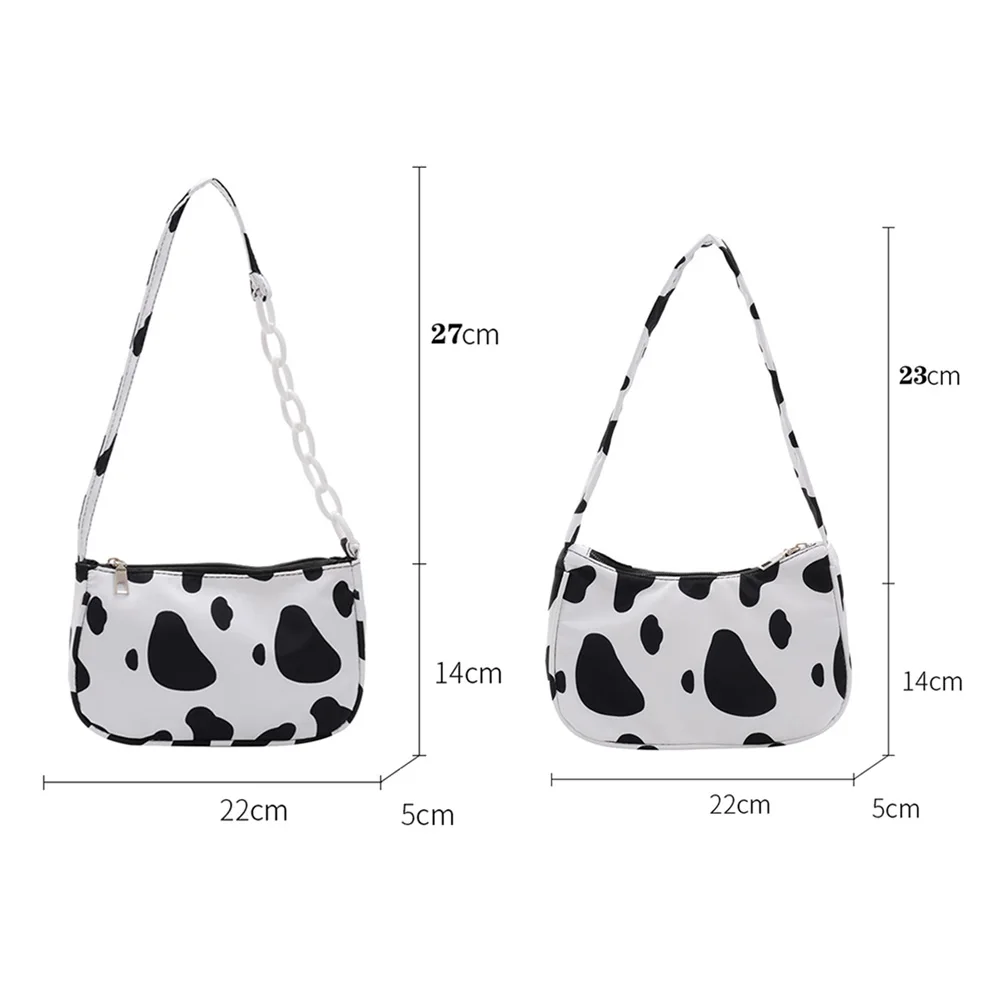 

Fashion Cow Milk Print Underarm Shoulder Bags Nylon Women Handbag Totes Female Casual Popular Simple Female Daily Top-handle Bag
