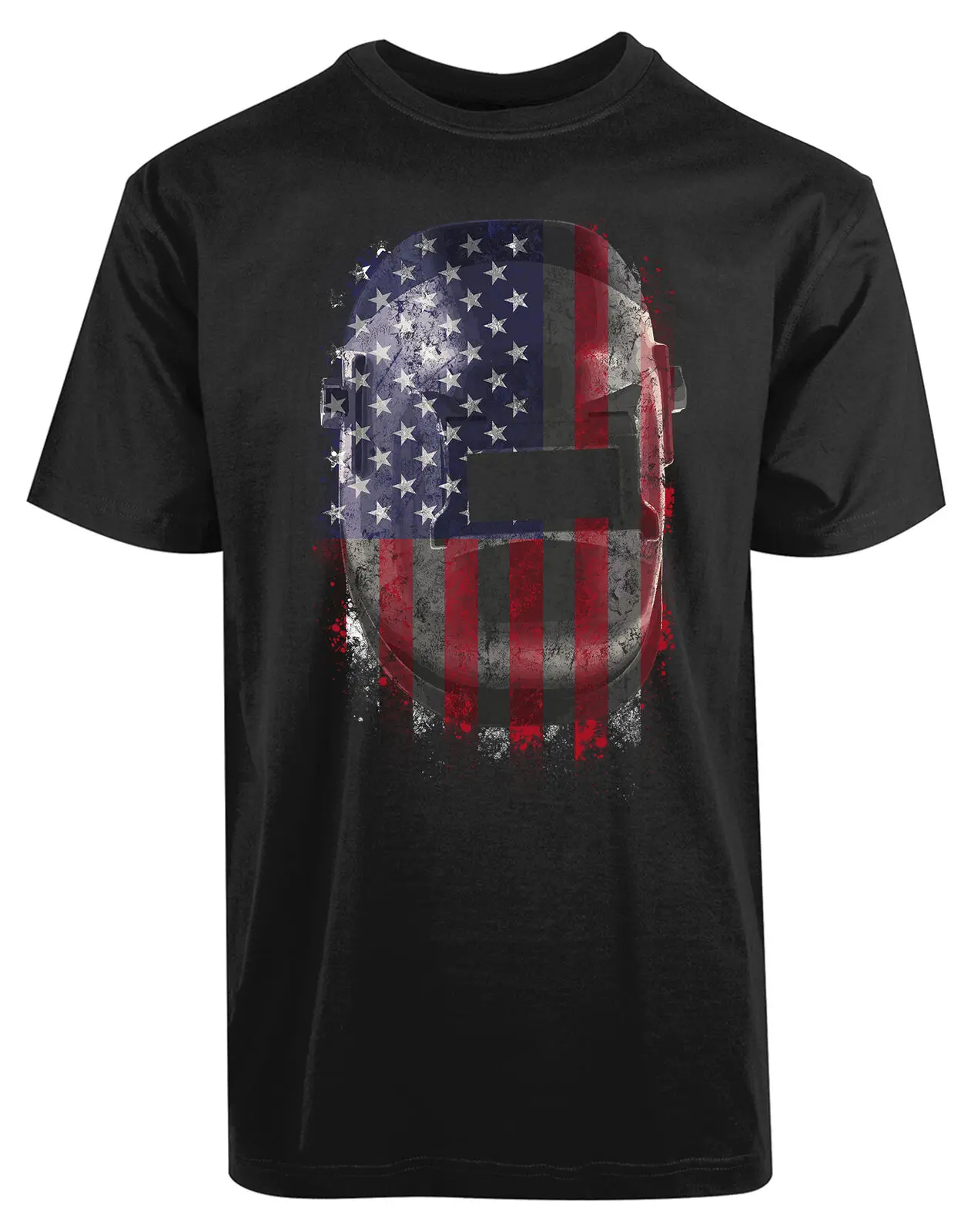 

American Flag Welding Helmet Graphic Printed Proud Welder T-Shirt. Summer Cotton O-Neck Short Sleeve Mens T Shirt New S-3XL
