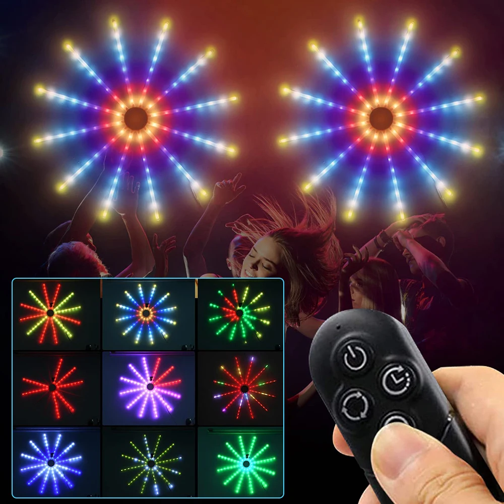 

18 Lighting Modes RGB LED Firework Light Waterproof Remote Control Meteor Lamp Festoon Fairy Light Christmas Light Garland USB