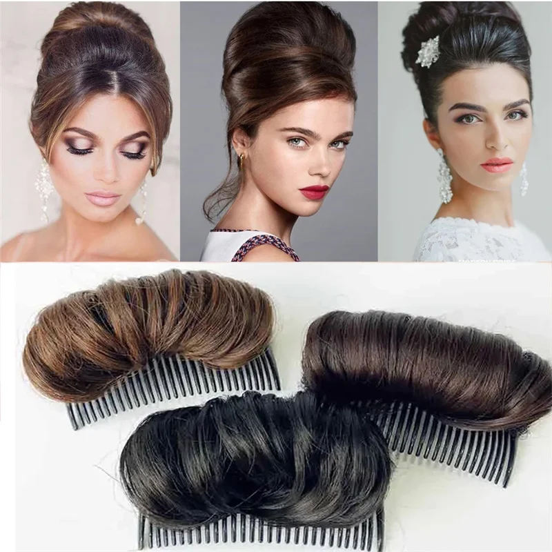 Hair Bun Princess Styling Fluffy Pad Hairpin Synthetic False Clip In Black Brown Natural DIY Extension | Красота и здоровье