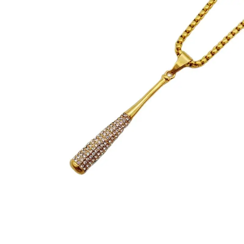 Цепочка с подвеской в виде бейсбольной биты из нержавеющей стали | Украшения и