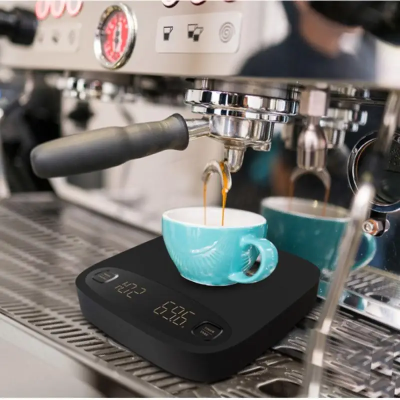 

Drip Coffee Scale Electronic Digital Kitchen Scale With Timer High Precision LCD Coffee Weighing 0.1g Hand Roasting USB Scale