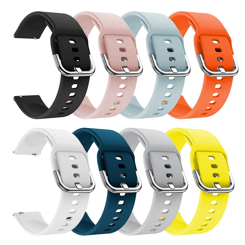 

Watch Band For Huami Amazfit GTS 20mm Flat Head Pure Color Multicolor Silicone Concealed Strap Replacement Accessories