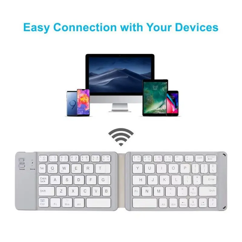 

Mini Bluetooth Wireless Keyboard Light-Handy Folding Keypad for PC Tablet Phone L29K