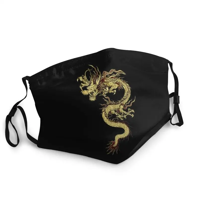 Многоразовая маска для лица Goledn Dragon, мужская маска для китайской фольклорной мифологии, Пылезащитная маска, респиратор маска dragon nfxs lens