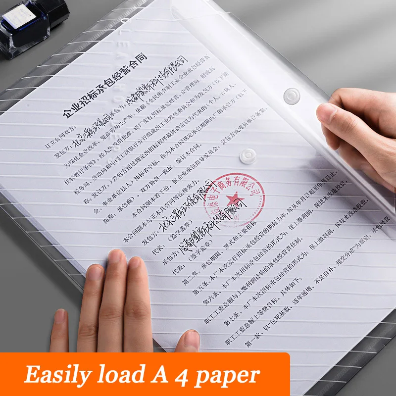 25pcs A4 File Bag Transparent Plastic Thickened Large-capacity Storage Student Information Pocket Folders Stationery |