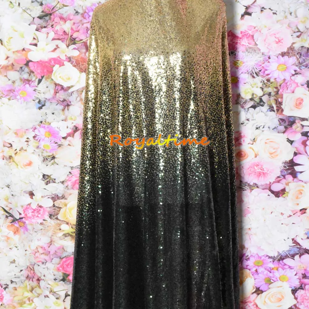 Светлая золотисто зеленая 3 мм блестящая градиентная сетчатая кружевная ткань