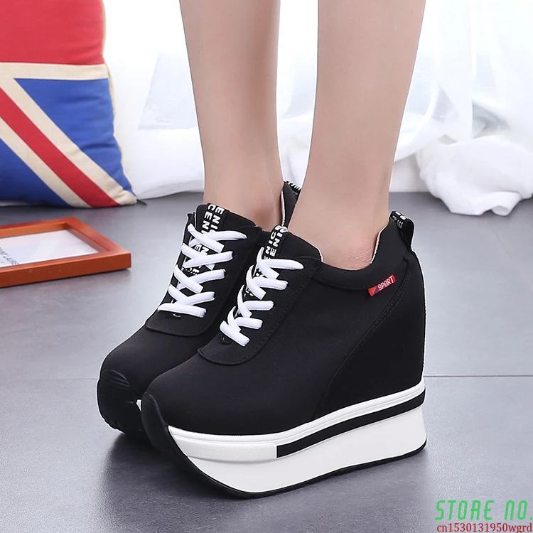 

Ladies shoes woman sneakers canvas shoes shallow mouth with casual women's shoes women wedge shoes platform sneakers red black
