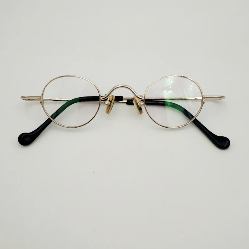 Elliptical forming human glasses very small lens size pure titanium gold myopic optical prescription eyes | Аксессуары для одежды
