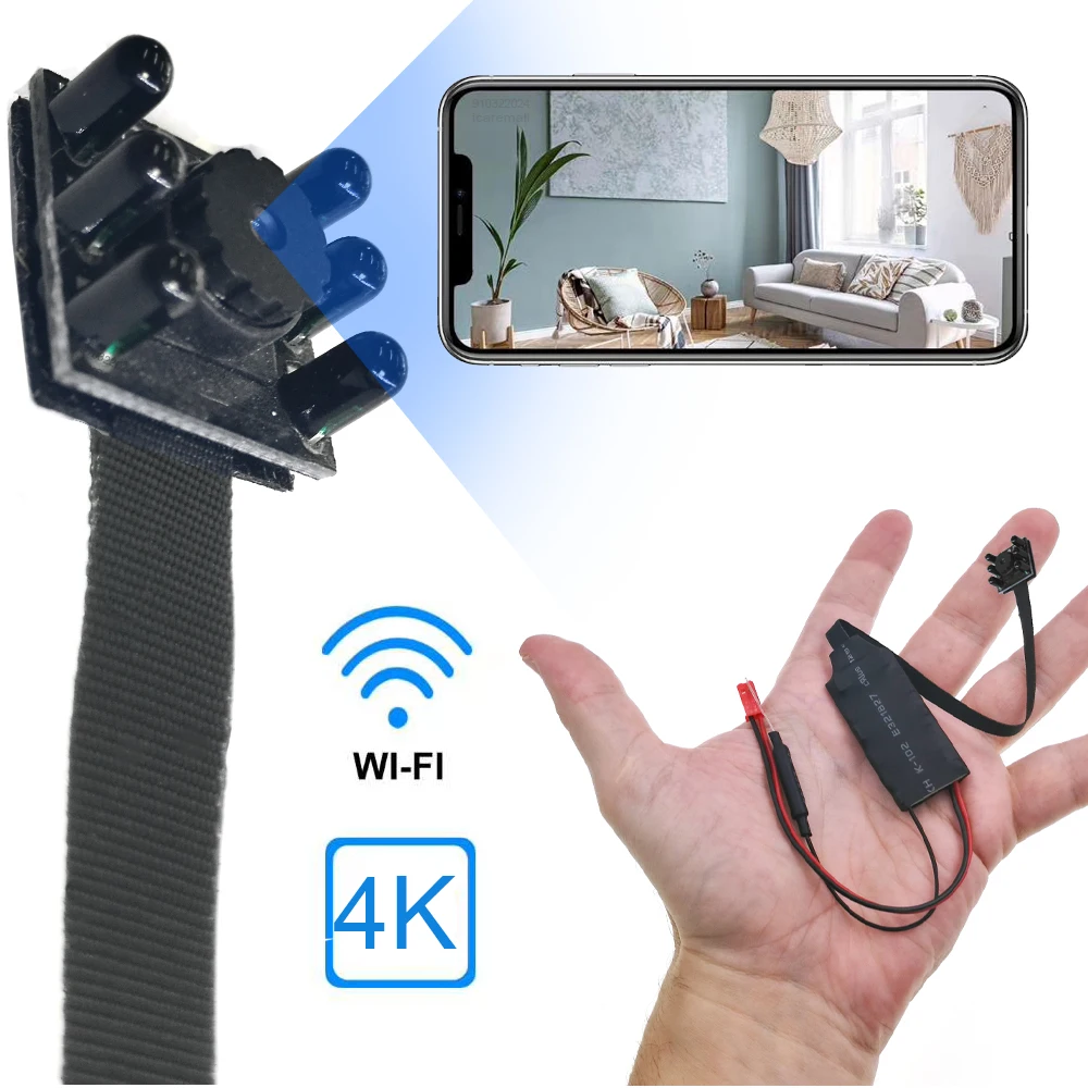 4K WiFi IP Camera With Long Flexible Lens Motion Detection And Invisible IR LED Night Vision DIY Instal Anywhere Beautifully
