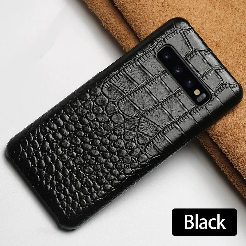 Black Чехол для телефона для samsung s10 lite a10 a80 s4 s5 note 4 5 7 a3 a5 a6 a7 a8 a9 карт и узором «крокодиловая кожа» для j3 j5 j6 j7 j8 - Цвет: Black