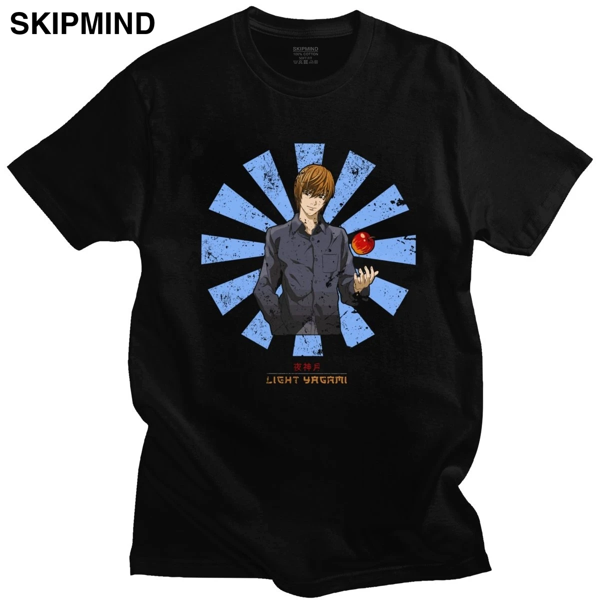 

Retro Japanese Death Note L T-shirts Men Short Sleeved Leisure Anime Manga Light Yagami Tshirt Cotton Tee Shirt Merchandise Gift