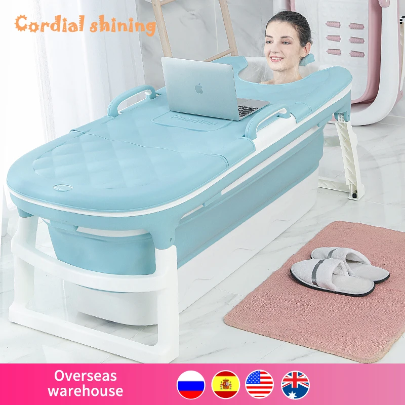 

Cordial Shining Free Shipping 1.4m Adult Bath Tub Barrel Sweat Steaming Bathtub Plastic Folding Thicken Bathtub Home Massage