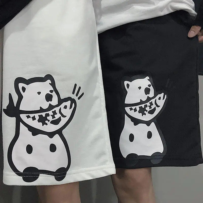 

Shorts Couple Harajuku Chic Korean Cartoon Summer High Waist All-match Cool Design Kawaii Streetwear Students Loose Stylish New