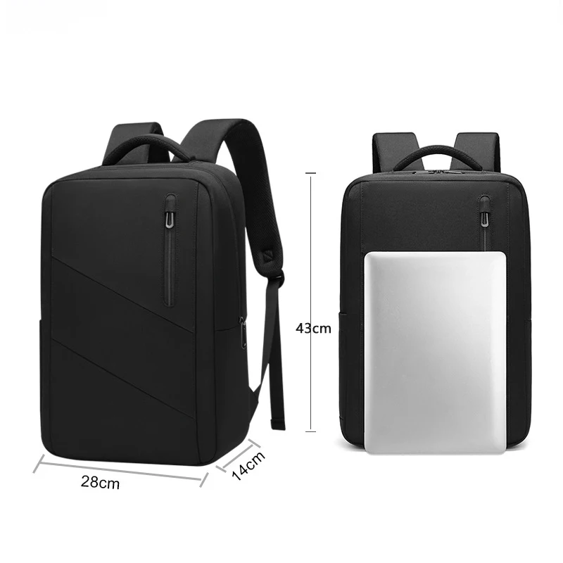 

Men' Business Bag 15.6-inch Waterproof Computer Backpack Oxford Cloth Polyester Solid Color Backpacks