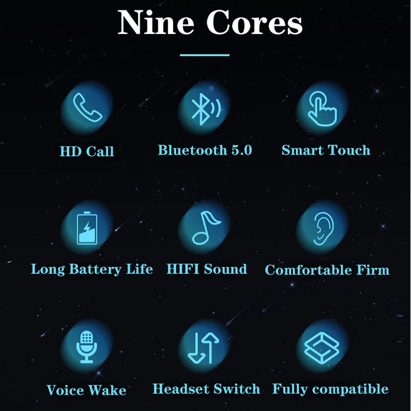 

TWS Wireless Bluetooth Headset Earbuds Bluetooth Earphone Stereo Headset Gamer Sport Waterproof With Mic For Xiaomi iPhone Apple